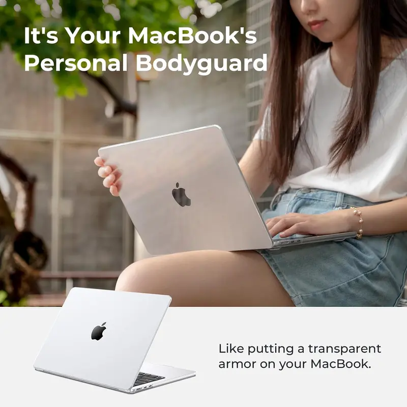 Macbook Air M3 M2 13.6 inch Case with Touch ID, Plastic Hard Shell, Smooth Shiny Surface 8