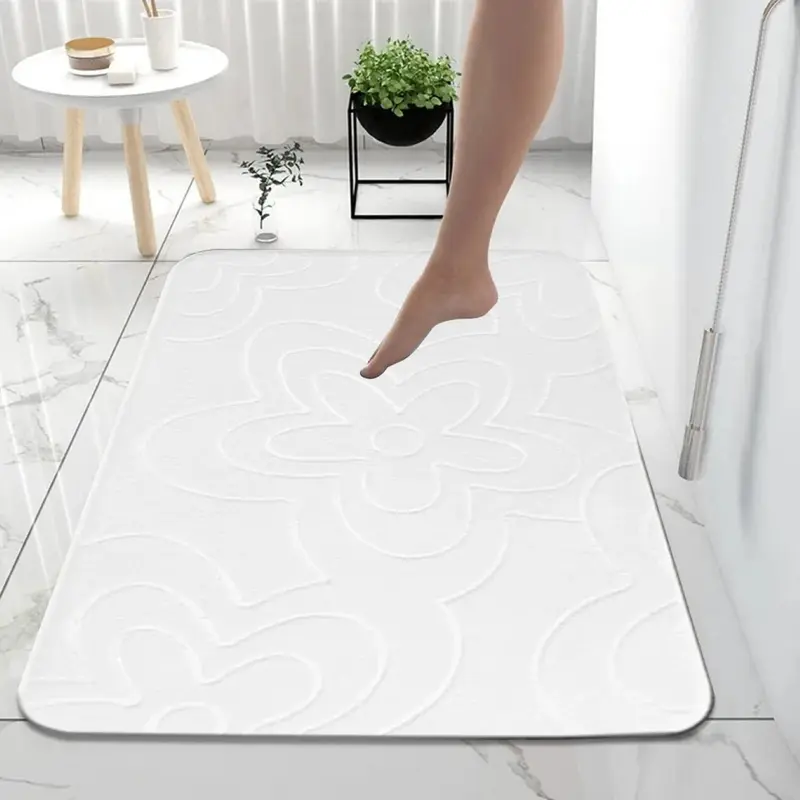 Memory Foam Non-Slip Bath Mats & Extra Large Bathroom Rugs for Toilet & Shower Absorbent Pedestal 7
