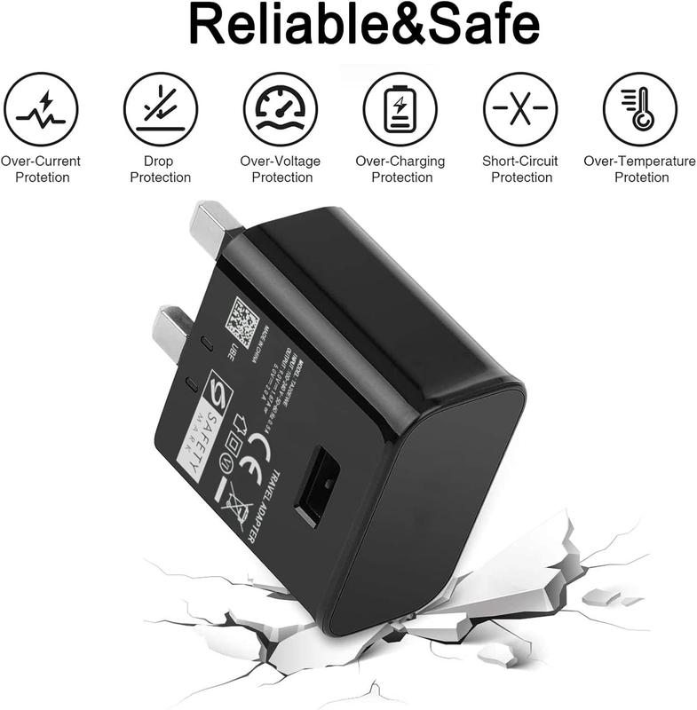 2 Pack of USB Fast Adapter Charger Plug, USB To Type-C Fast Charging Cable, USB wall Charger with type-c Cable For Samsung/S22/S20/Note10/Note10+/etc Reliable And Secure. Mobile Cellphone Smartphone Electronic type  c  phone  charger 2