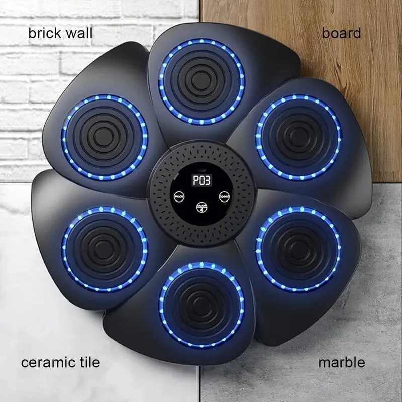 Smart Boxing Pad Trainer, 1 Set Durable Wall Mounted Boxing Bag with Built-in Speakers, Fun Exercise Games with Gloves for Home Gym 3
