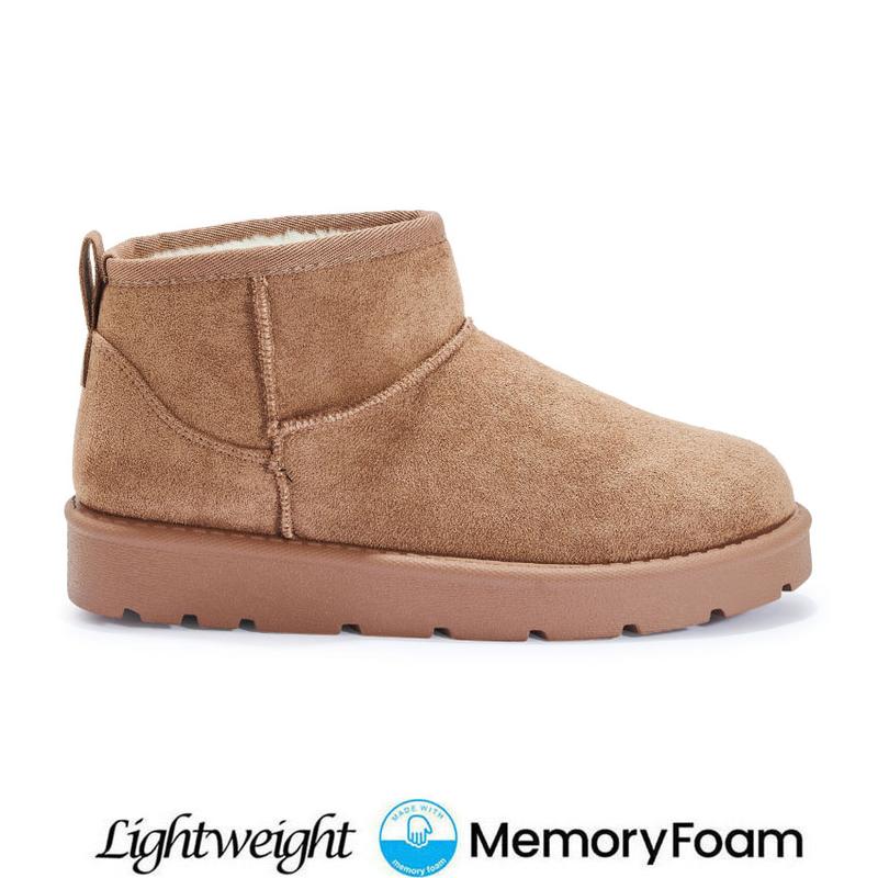 LADIES ANKLE PLATFORM BOOTS WOMEN WARM SNUGG COMFY FAUX FUR SLIP ON FASHION SHOE Girl Footwear Comfort Casual Lightweight Walking Shoes 5