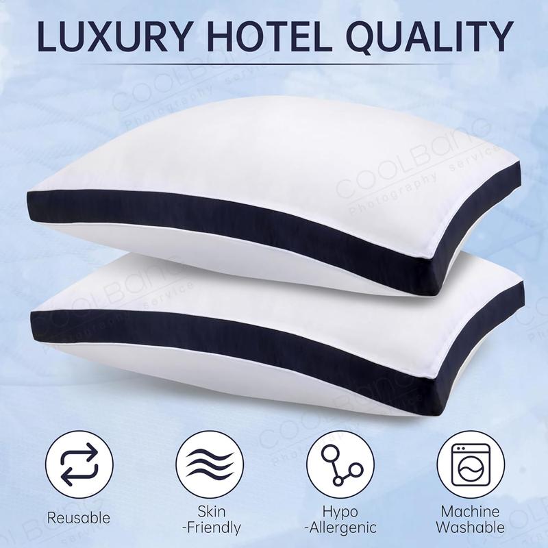 MH Traders Luxury Pillow for Side/Back Sleepers - 2 Pack Ultrabounce Hotel Pillows for Neck and Shoulder Pain Relief - Hypoallergenic Bed Pillows - 50x75cm 5