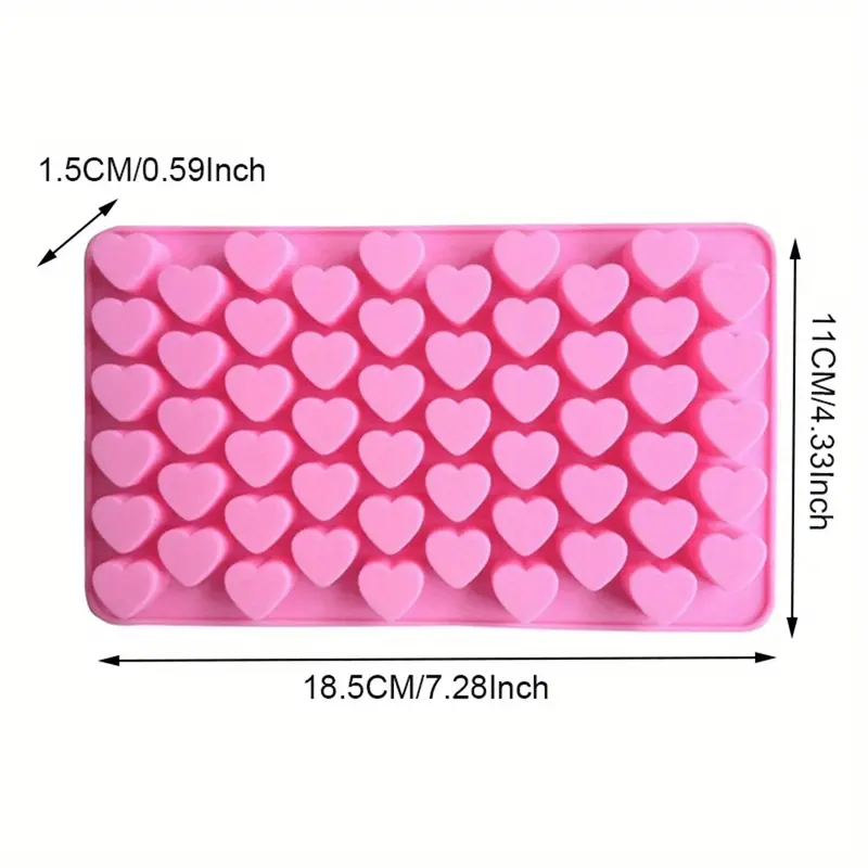 1pc 55 Holes 3D Ice Cube Tray Mini Heart Silicone Mold Chocolate Fondant Mould Pastry Jelly Biscuit Baking Cake Decoration Tools Kitchen Accessories 4
