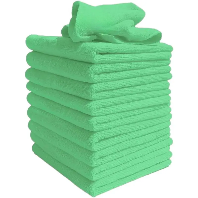 Microfibre Cleaning Cloth, Blue, Pack of 10, Large Size: 40x40cm.Super Soft Premium Streak Free Washable Cloth Duster for Kitchen, Bathrooms, Surfaces, Mirrors, Car, Motorbike Microfiber Absorbent Industrial Towels 7