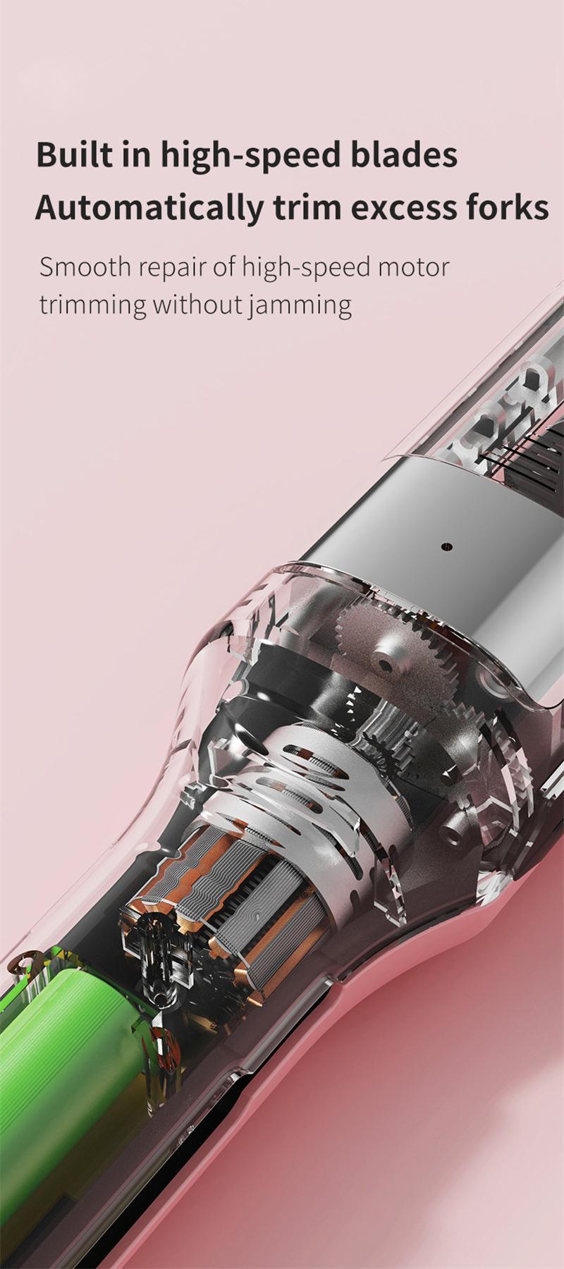 Product Introduction of Hair ends Trimmer Split Remover Dry Damaged Brittle Professional Automatic Trim Split for Women Cordless Hair cutting machine 29