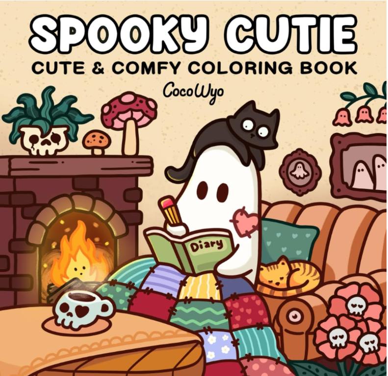 Product Introduction of Spooky Cutie: Coloring Book for Adults and Teens Featuring Adorable Creepy Creatures in Cozy Hygge Moments for Relaxation (Cozy Spaces Coloring) 7