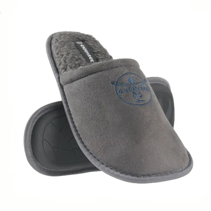 MENS SLIPPERS WINTER WARM FLEECED MULES LINED COSY MEMORY FOAM INDOOR SLIP ON SHOES QUALITY LIGHTWEIGHT COMFORT COMFY PADDED SLIP ON 3