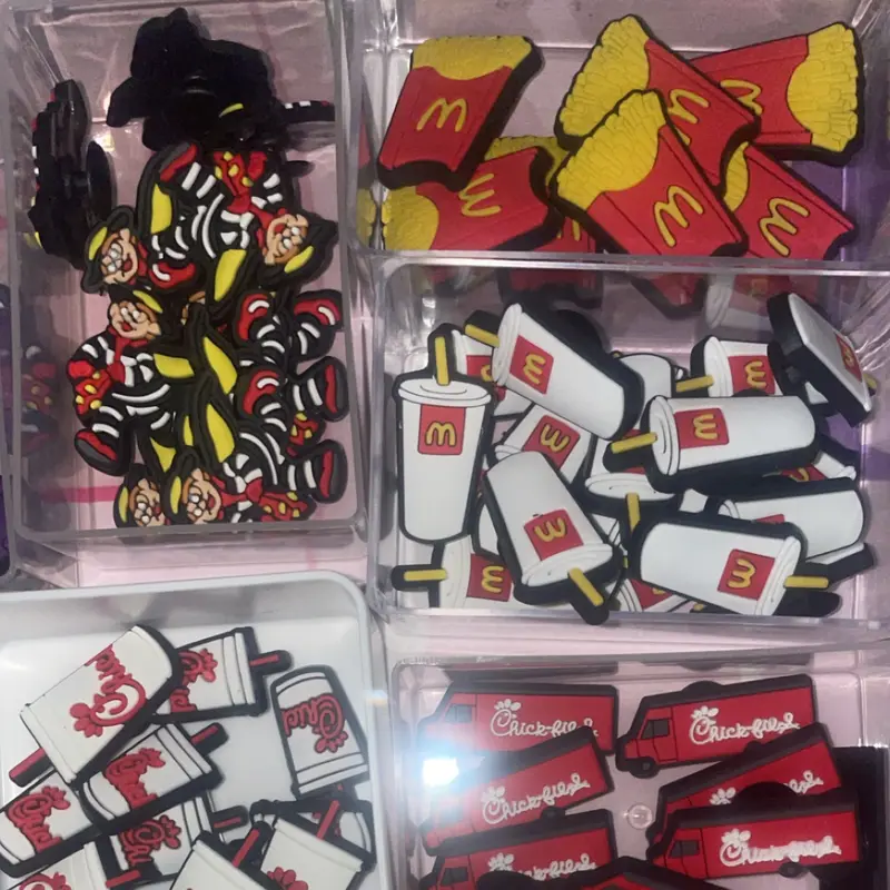 Fast Food Shoe Charms - coffee charm - burger charm - drink charm - fries charm - chicken charm - burrito charm - waffle charm croc shoe  accessories 3