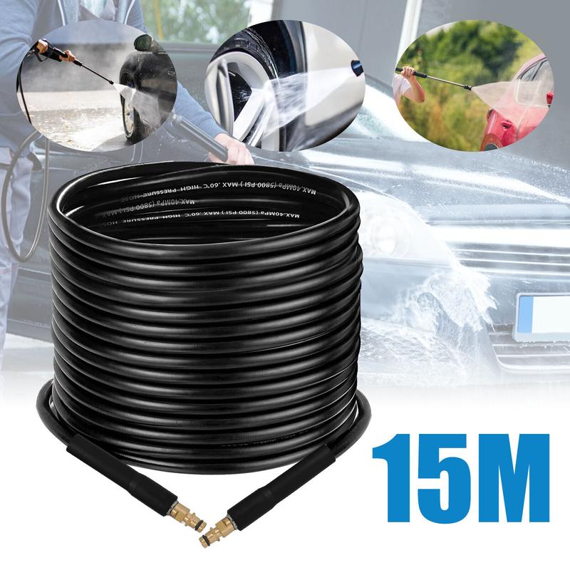 GoDyna 15m Pressure Washer Hose High Pressure Hose for Karcher K Series Pressure Washer K2 K3 K4 K5 K7 Click Type Plug Quick Karcher Hose Connector 1