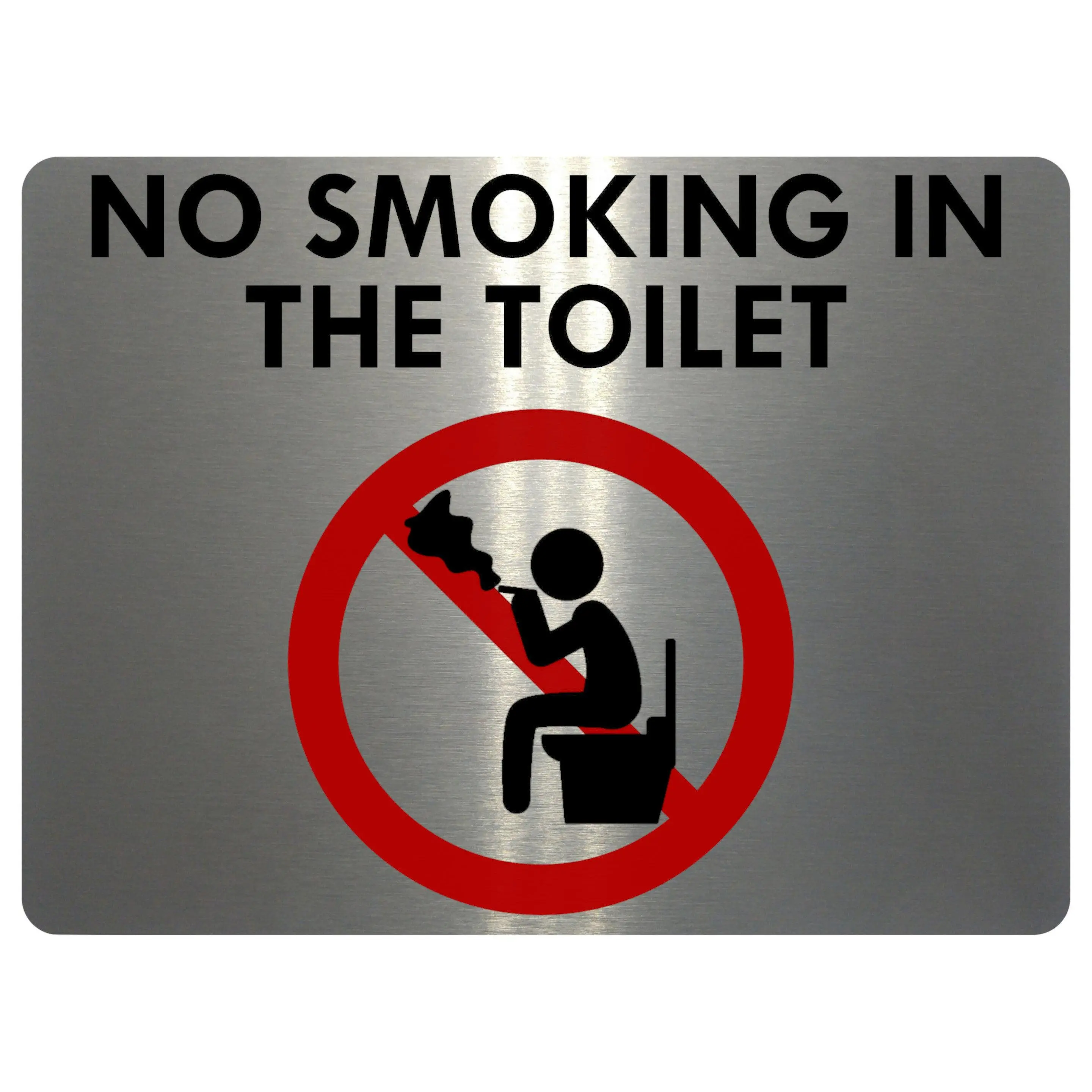 1438 NO SMOKING IN THE TOILET Safety Metal Aluminium Plaque Sign Door Wall