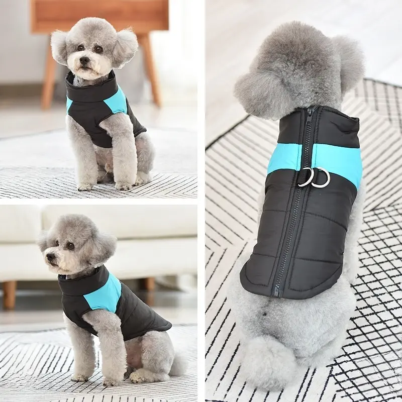 dog cat pet fleece coat jacket dog costume warm outdoor jumper harness, puppy vest small medium size dogclothes 6