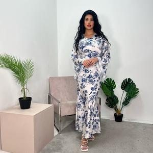 Ladies printed floral long sleeve tie back dress onesize Uk 6-12