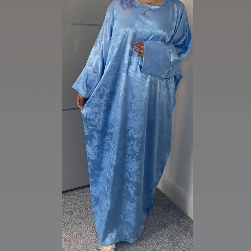 Sofia Kaftan/Abaya Self Printed - Women's Muslim Clothing, Freesize up to UK 16 luxury modern elegant jacquard fabric bat wing abayastyle 1