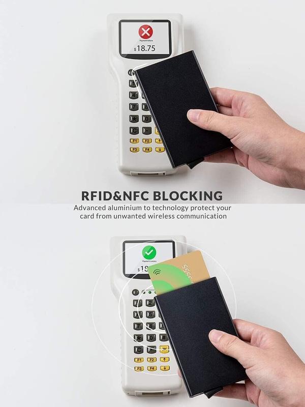 Metal RFID Blocking Card Holder Credit  Minimal Slim Mens Money Men Pocket 4