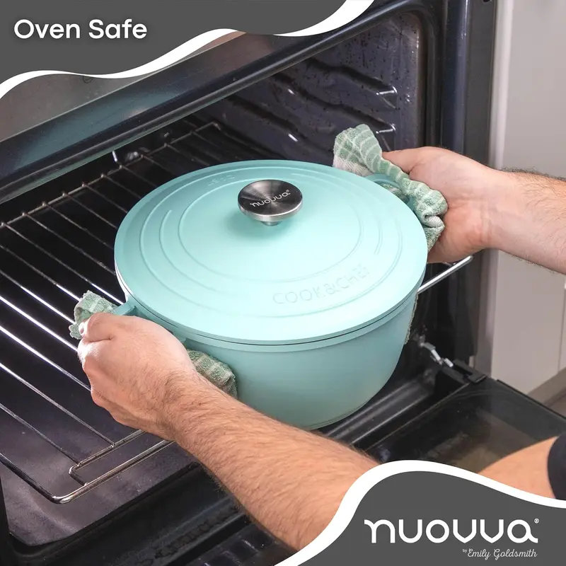 Aluminium Casserole Dishes with Lid Oven Proof – Non Stick Deep Dutch Oven Cookware – Induction Cooking Pot – Oven Safe Stockpot – 4L Capacity, 24cm – by nuovva 3