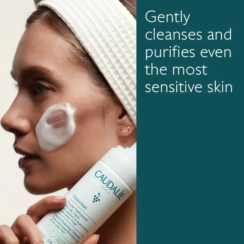 Caudalie Vinoclean Instant Foaming Cleanser 50ml (Worth £18.00) Cleansing Facial French Skincare Chamomile Grape 2