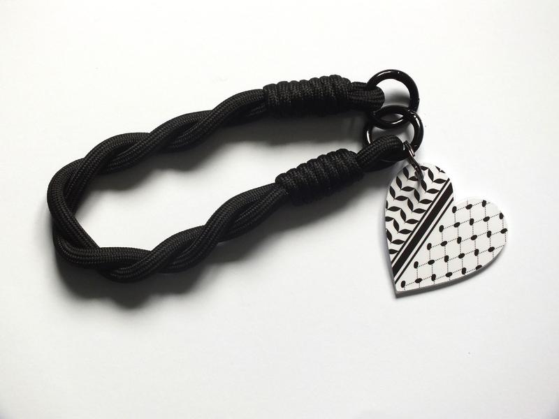 Shoelace Keyring Black White Keychain Love Heart Keyring Pink Glitter Heart Keychain Valentines Gift Anniversary Gifts Present for Girlfriend Present for Wife 5