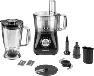 Daewoo SDA2100 750W Plastic Compact Food Processor with 2L Bowl and 1.8L Blender Jug, Stainless Steel Chopping Blades for Slicing and Grating
