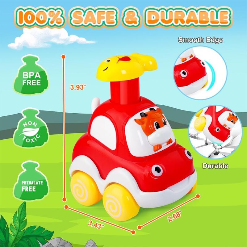 Toddler Toy Cars, Amy&Benton Car 1 year old，Baby Toy Car Assorted 4PCS Press & Go Toy Car Gifts for Baby Boys 1 2 Years Old 1