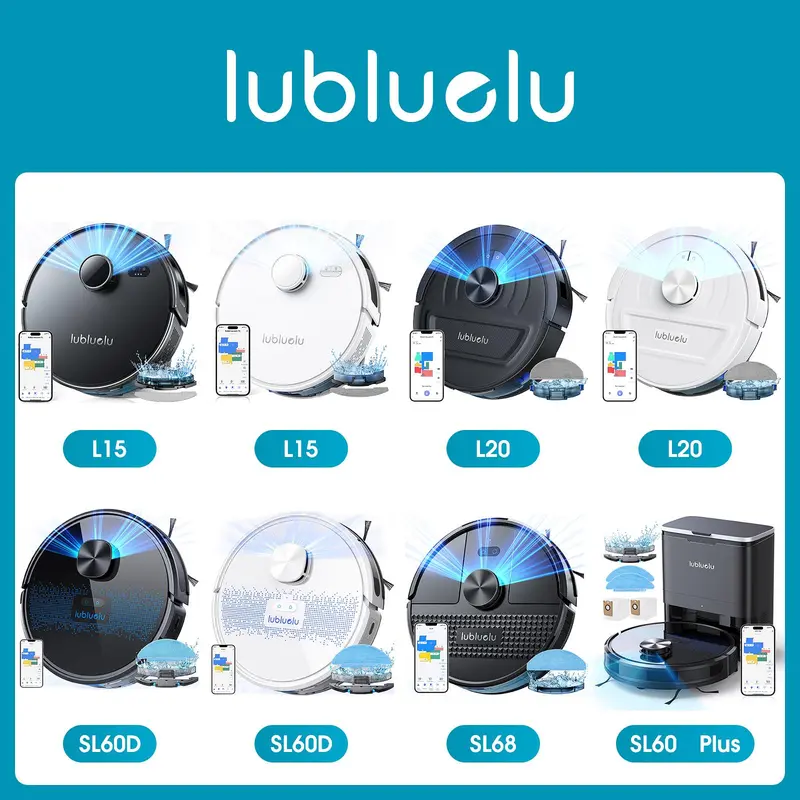 Lubluelu L15 Robot Vacuum And Mop Combo 5000Pa, Auto-Charging, 5 Maps, Robot Vacuum, 30 No-go Zones, 3 In 1 Robot Vacuum Cleaner 7