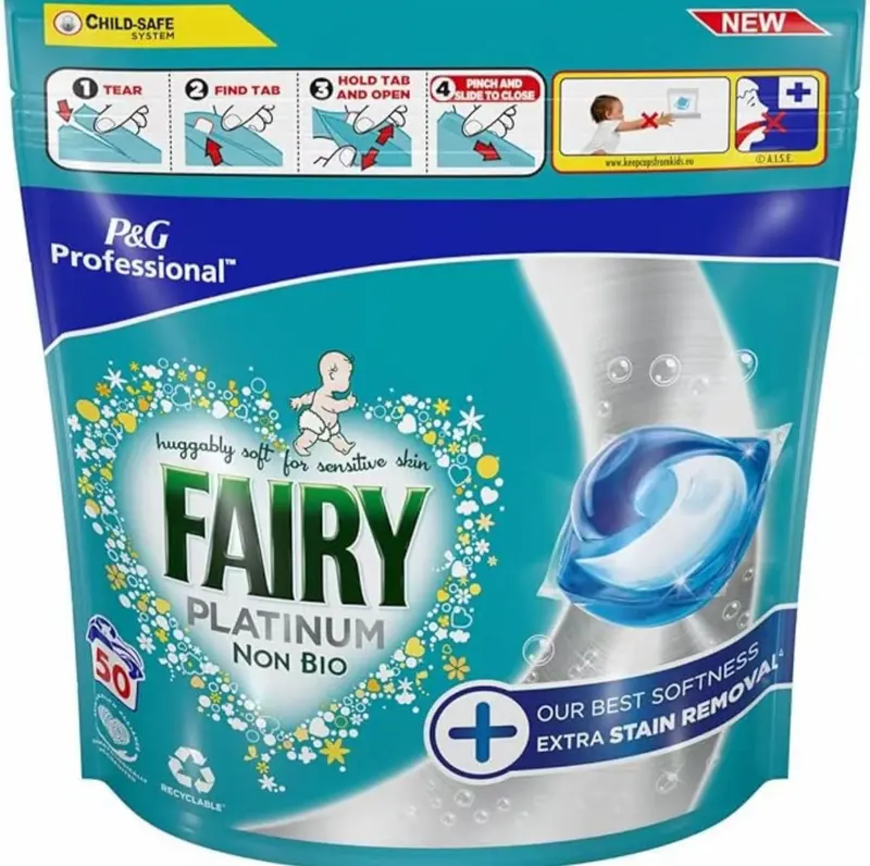 Fairy Platinum Pods 100 Washes Non Bio Pods With Extra Stain Removal Household 3