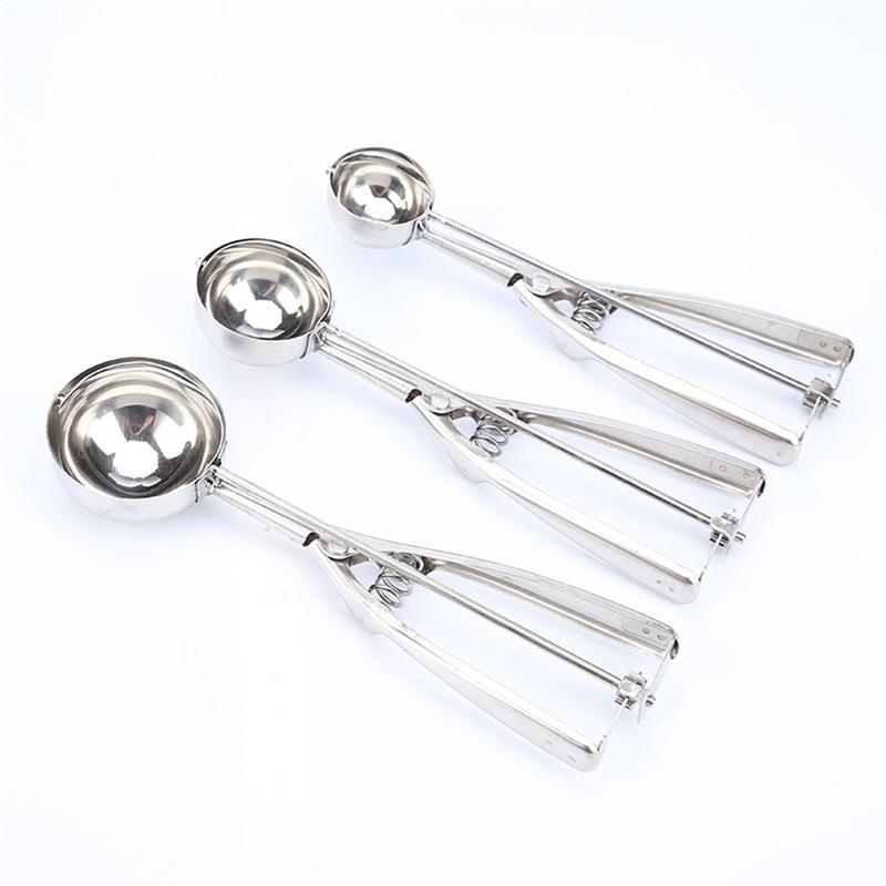 4/6cm Cake Mechanical Cookie Dough Ice Cream Scoop Stainless Steel Spoon UK 7
