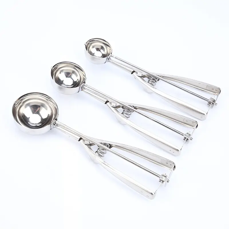4/6cm Cake Mechanical Cookie Dough Ice Cream Scoop Stainless Steel Spoon UK 7