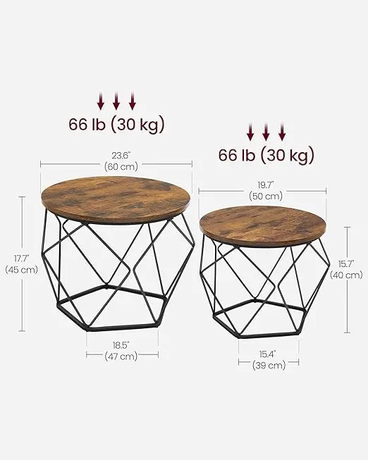 Round Coffee Table Set of 2, Side Table for Sofa End coffee  tables 4