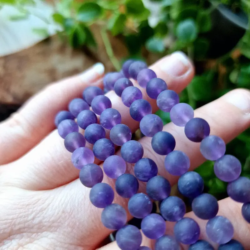 Product Introduction of Matt Amethyst 6mm beaded bracelet (1pc) 4