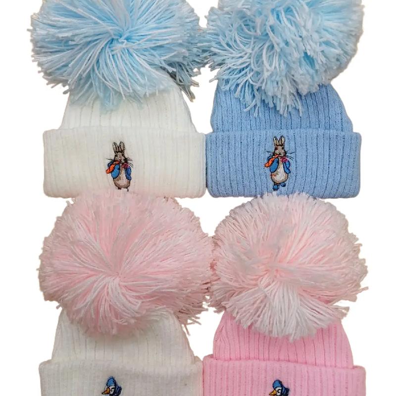 peter rabbit themed hat with pom pom 2  sizes 2