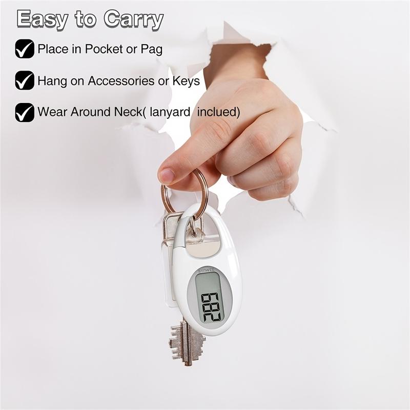 Simple Step Counter Walking 3D Pedometer With Lanyard 5