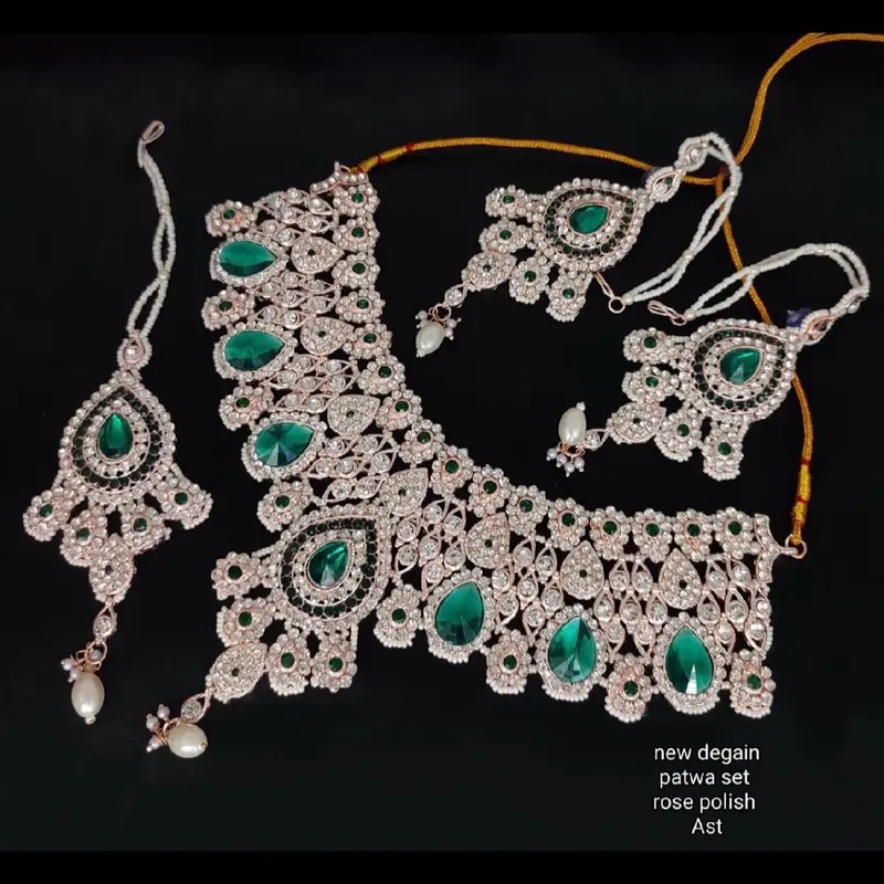 O700 LATEST STYLISH KUNDAN CHOKER WEDDING PARTY TRADITIONAL NECKLACE SET 3