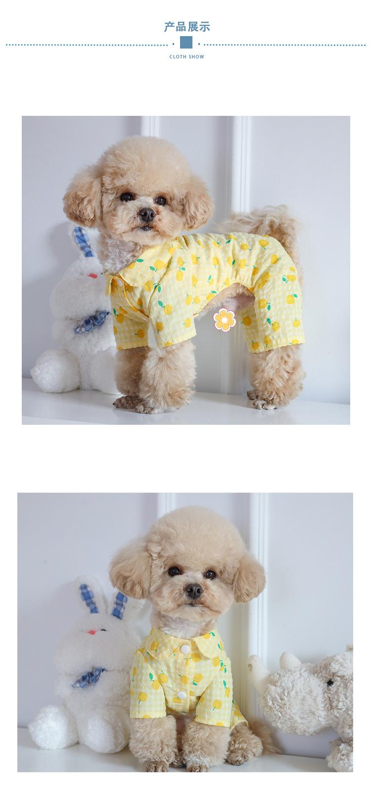 Product Introduction of Spring and summer breathable cotton pet four-legged loungewear dog cat clothes wholesale kitten puppy teddy than bear clothing 1