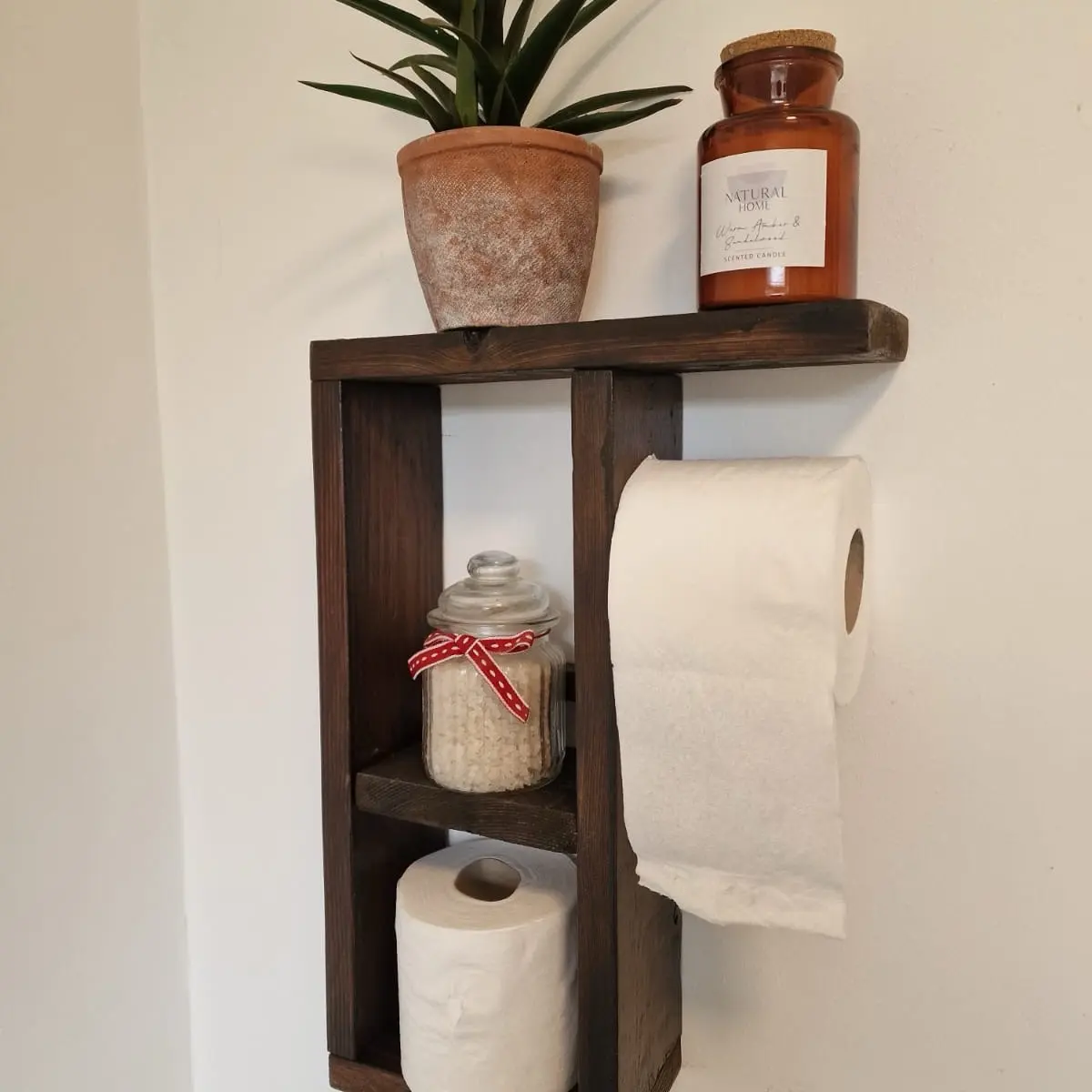 Toilet Roll Holder - handmade wooden