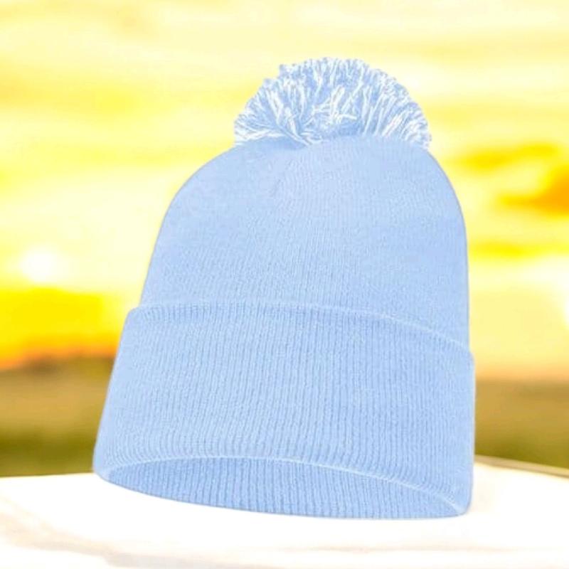 Plain  Bobble Beanie Hat Warm Winter  Bobble Hat Unisex, One Size cosy winter Hat 7