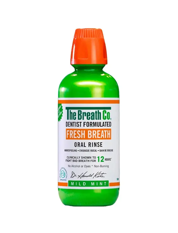 Breath Co. Alcohol-Free Mouthwash - Dentist-Formulated Oral Rinse for 12 Hours of Fresh Breath - Mild Mint Flavor, 500ml - Long-Lasting, Refreshing Clean Gentle 0
