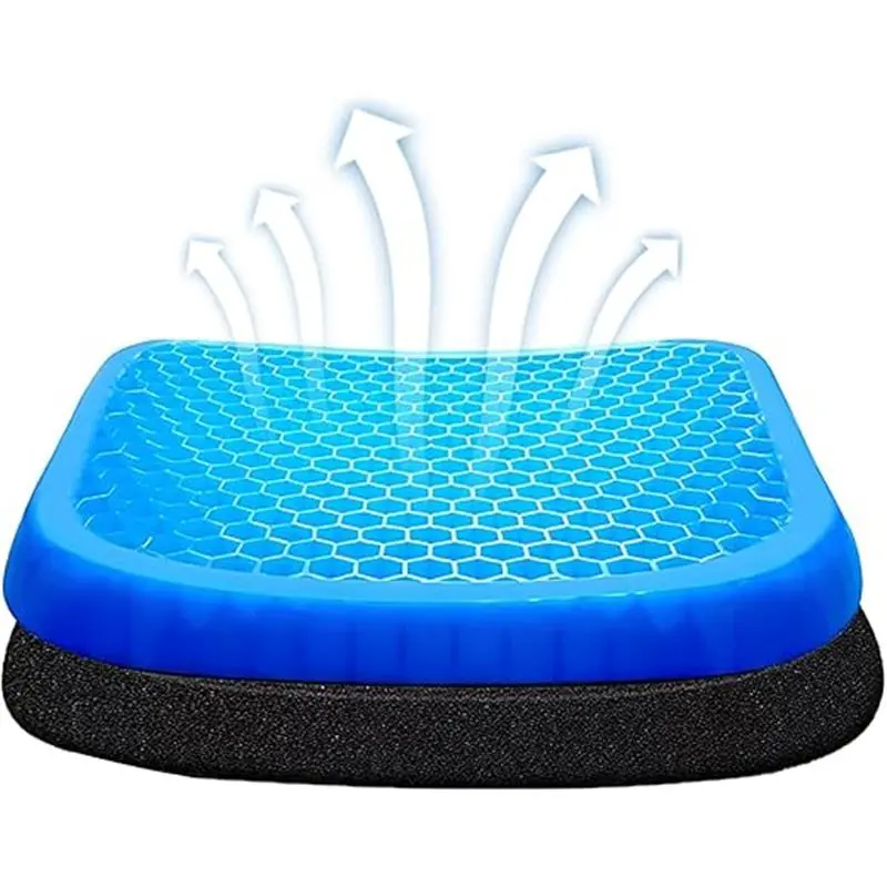 Soft Sitter Cushion Gel Seat Cushions for Sitting Pressure Sore Cool Honeycomb Cushion for Pressure Relief Breathable Coccyx Sciatica Pain Cushion for Long Sitting Home Office Car seat  cushion 7