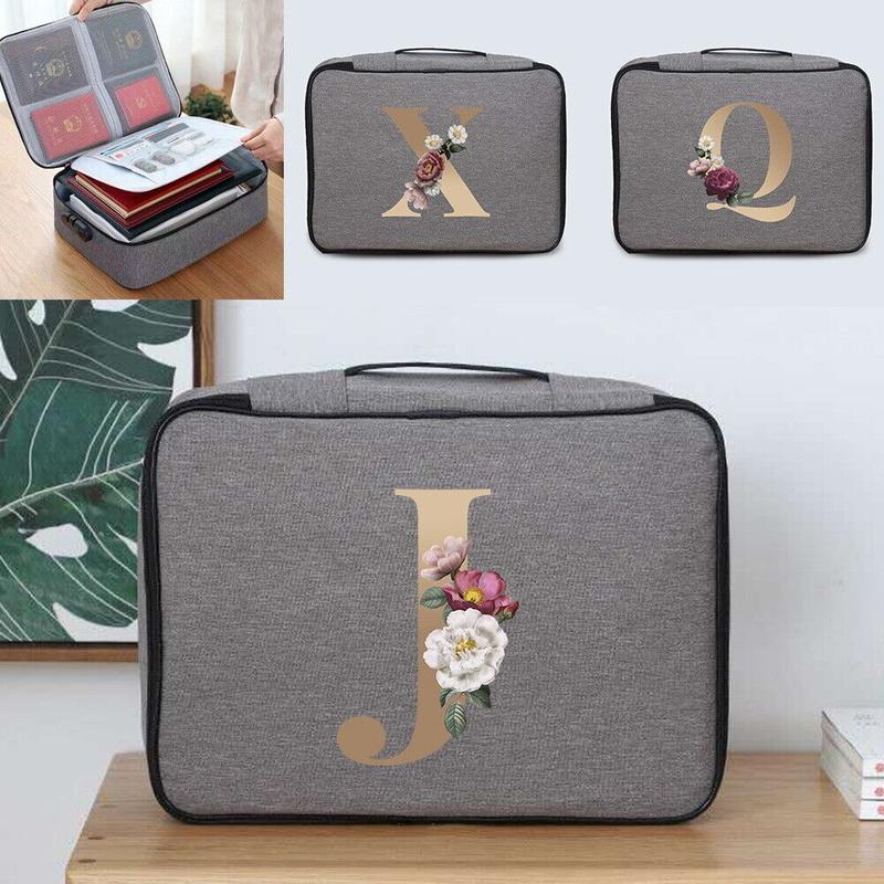Document Bag with Lock,File Storage Organizer Safe Box for Passport Certificates 3