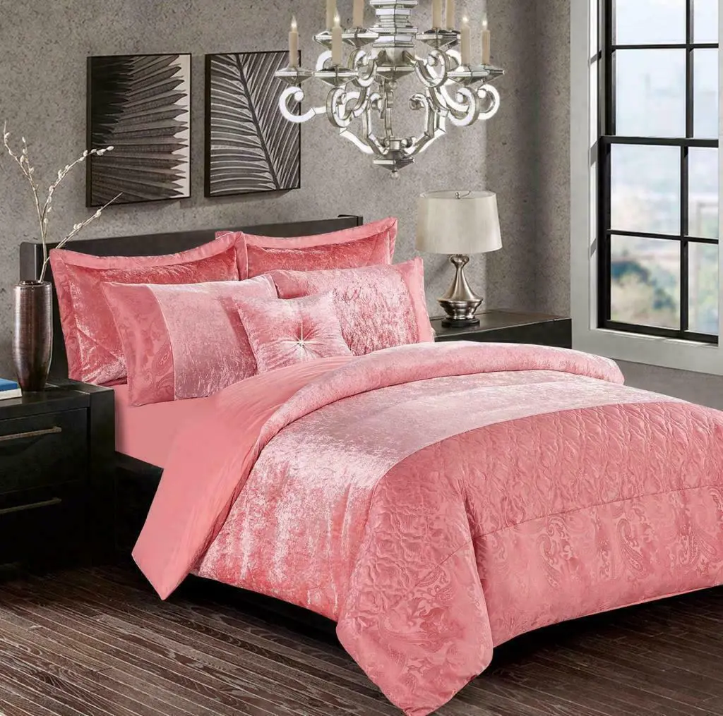 Crushed Velvet Bedding Set 3 Pieces Duvet Quilt Cover with Pillowcase  Double King Super King Size duvet cover sets