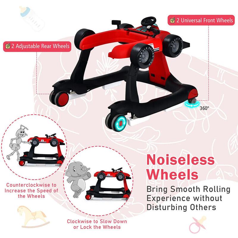 Baby Walker Foldable Activity Push Walker with Adjustable Height 4-in-1 Walker essentials 8