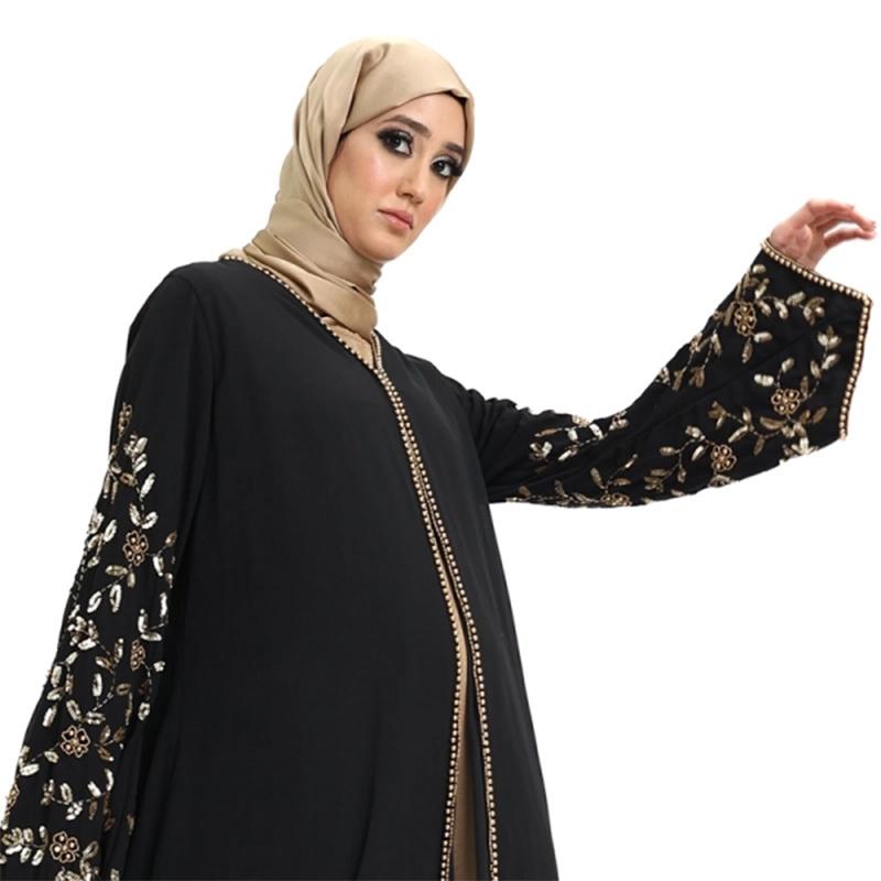 Hina Pearl Chiffon Black Gold Beaded Kimono 3