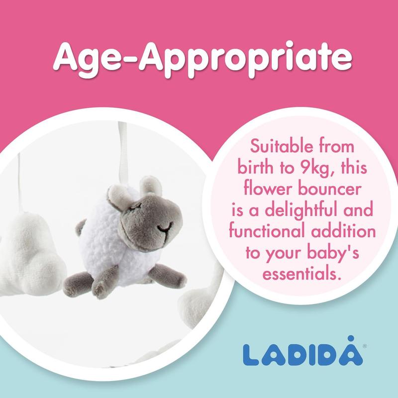 (77) LADIDA Soft Padded Grey Lamb Newborn Bouncer with Soothing Music and Vibration, Suitable for Newborns baby  bouncer baby  rocker baby  essentials babysleep  aid baby  cot 6