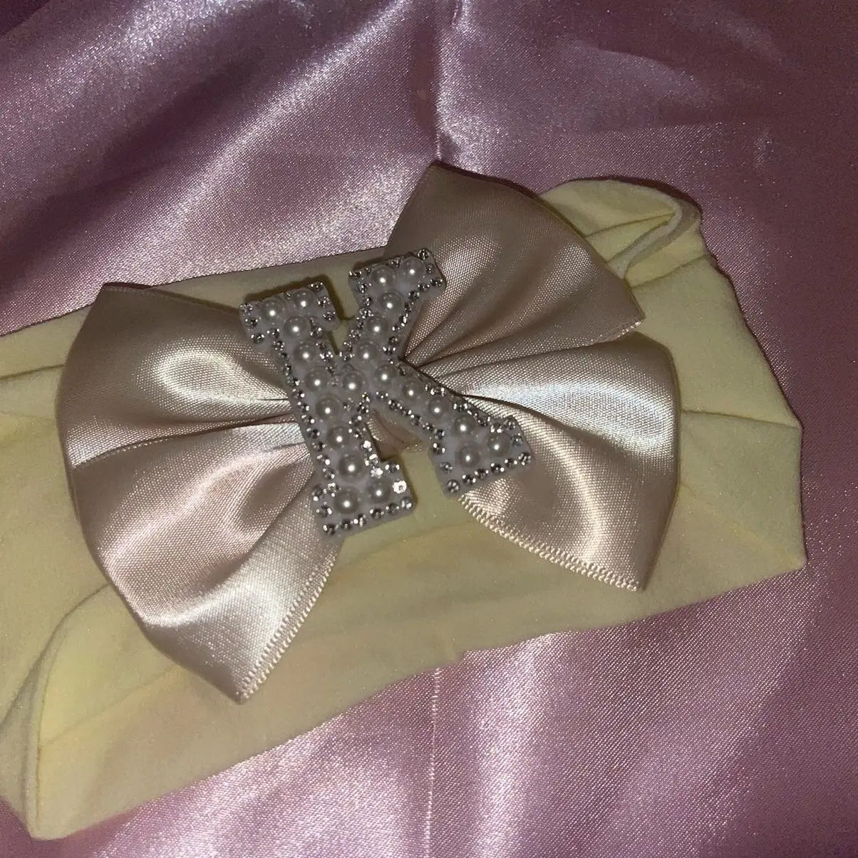 Handmade Personalised Initial Letter Baby Girl Bow Headband - Perfect Baby Shower Gift