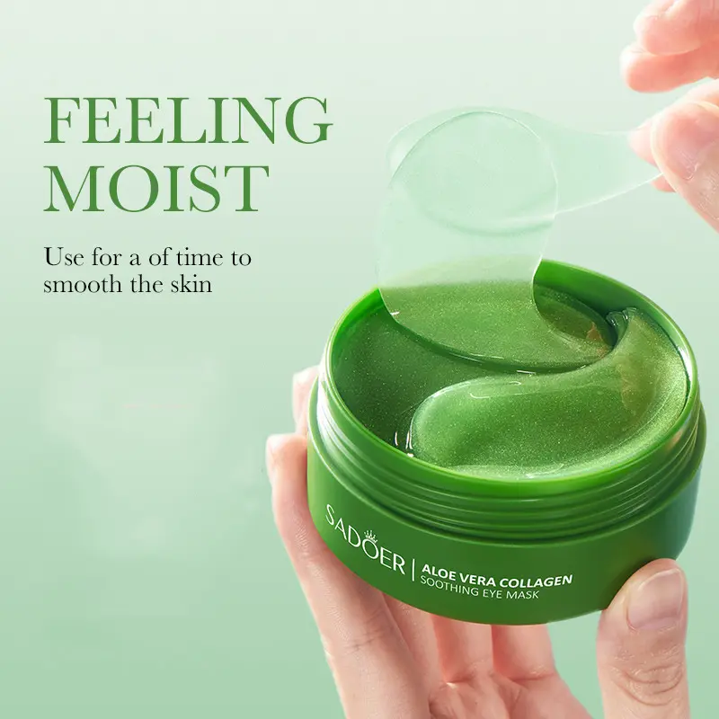 60pcs/Box Aloe Vera Collagen Crystal Eye Mask Moisturizing and Firming Eye Treatment Eye Mask for Firmer and Finer Skin Around the Eyes 5