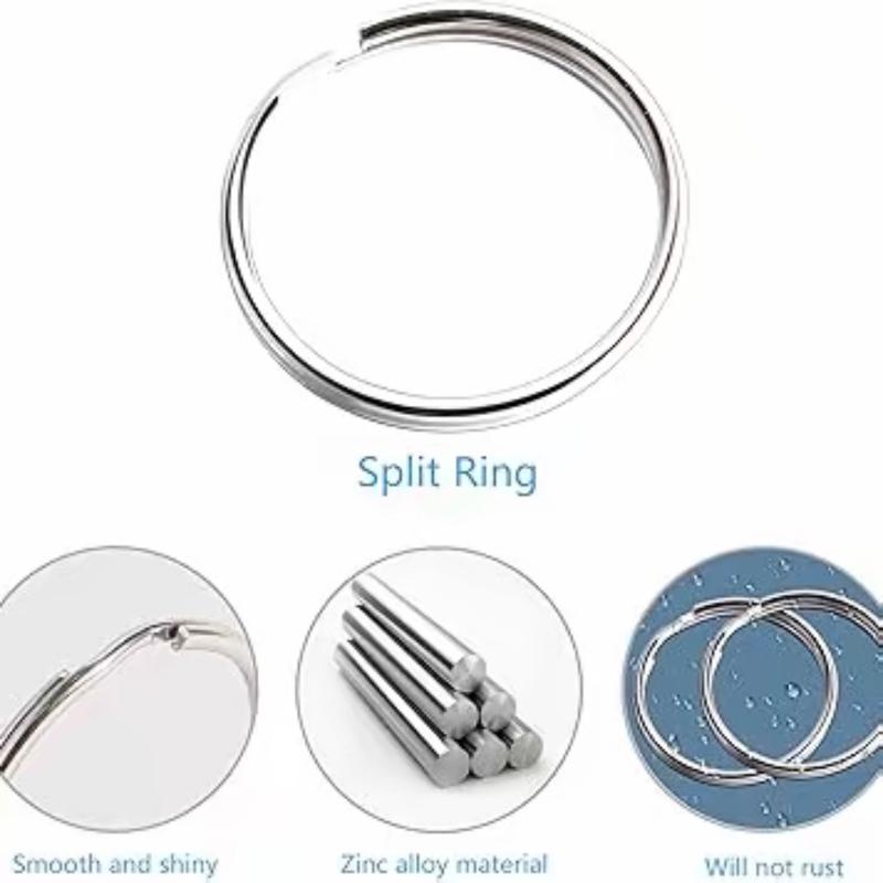 100Pcs Swivel Lobster Clasps & Key Ring   Hoops with Plastic Box,50Pcs Metal Clips and 50Pcs Keyring Key Chain Hooks with Split Rings for Jewellery Making Hanging Crafts, Silver 4