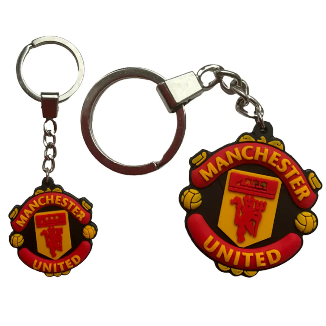 PVC Manchester United Boys Football Club Team Keyring Flag Car Key Chain For Men Gift Idea Key Ring bagcharms
