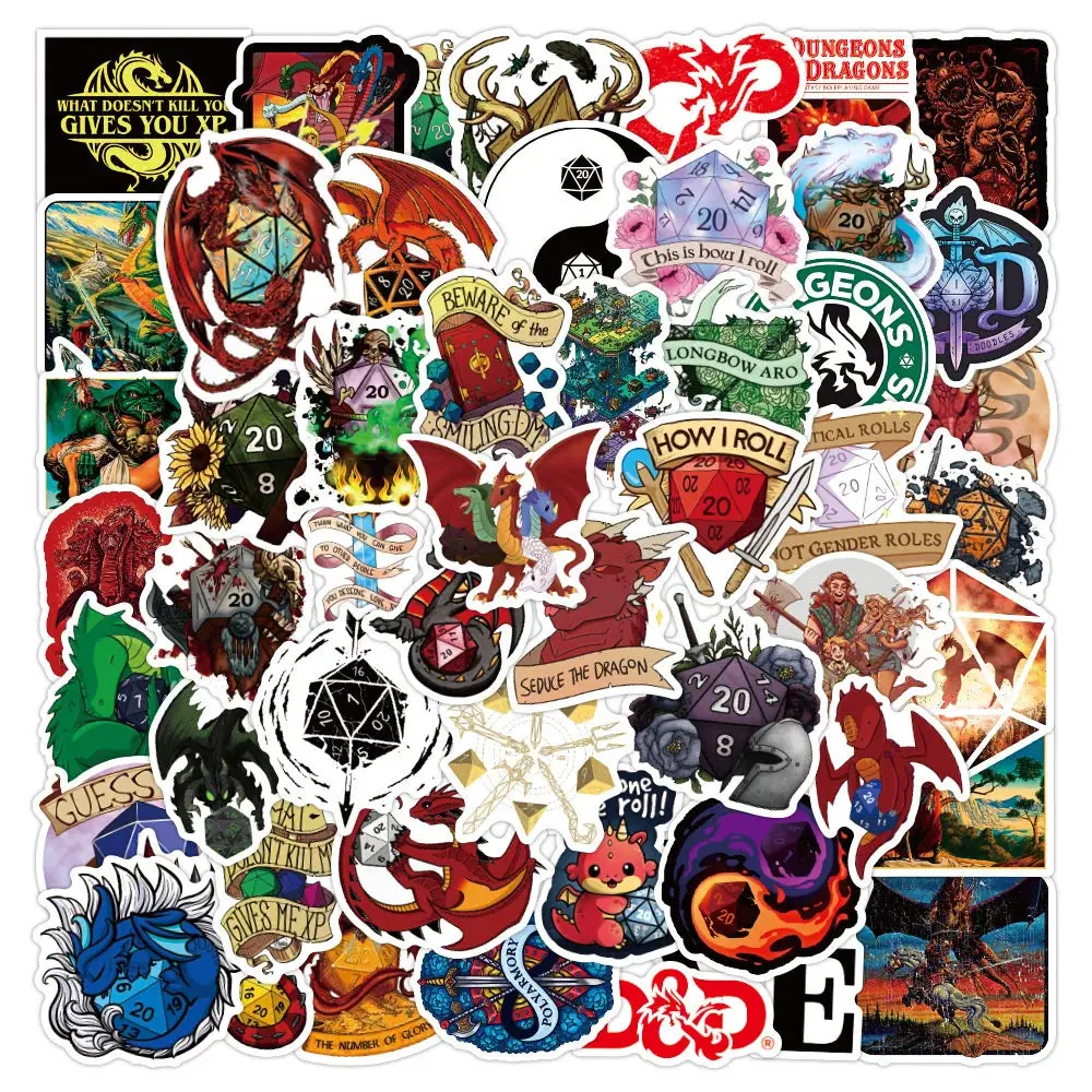 25 Pcs DnD Stickers Mystery Bundle - Perfect for Fans of Dungeons & Dragons