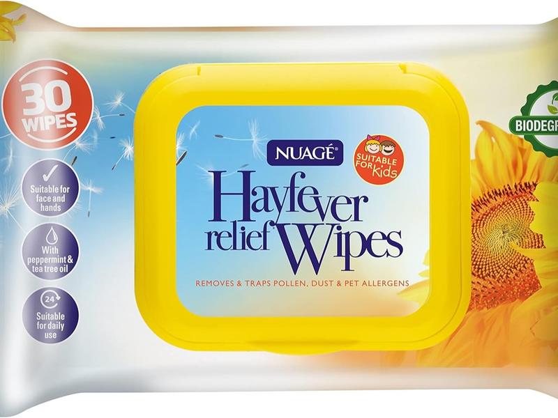 30 x Hayfever & Allergy Relief Wipes for Hand & Face Traps Pollen Dust Dirt Pet Allergy Wet Hay Fever Wipes (150 Wipes (5 Packet)) 1