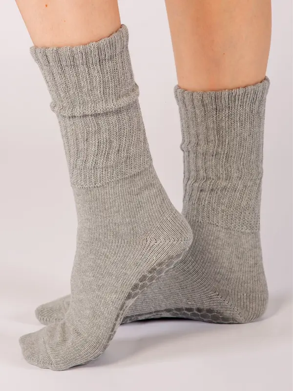 Melisoles Premium Grip Fonda Slouch Socks - Grey 0