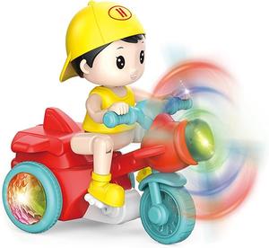Tricycle Electric 360° Rotation Cartoon Toy Car Music LED Lighting Kids Toy Boy Girl Christmas Gift Electric Tricycle Toy Electric Tricycle Electric Stunt Tricycle 360 Rotation Toy